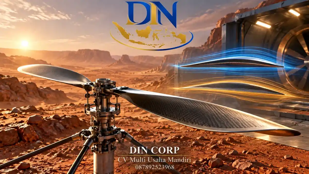 Ilustrasi konseptual: Desain penampang bilah baru diuji untuk helikopter Mars generasi mendatang