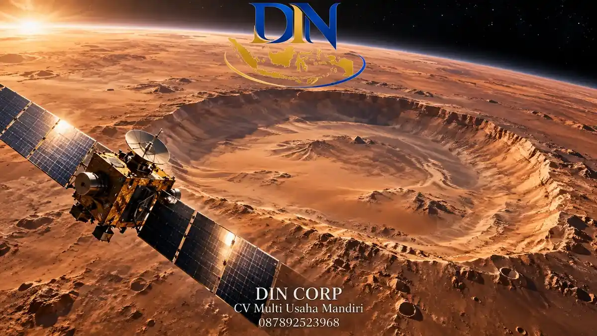 Ilustrasi konseptual: Animasi Schiaparelli menggabungkan citra Mars Express dengan model topografi