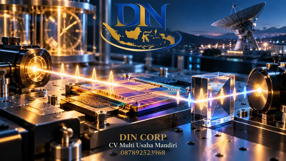 Ilustrasi konseptual: Microcomb berbasis chip diuji sebagai penggaris frekuensi cahaya yang lebih ringkas