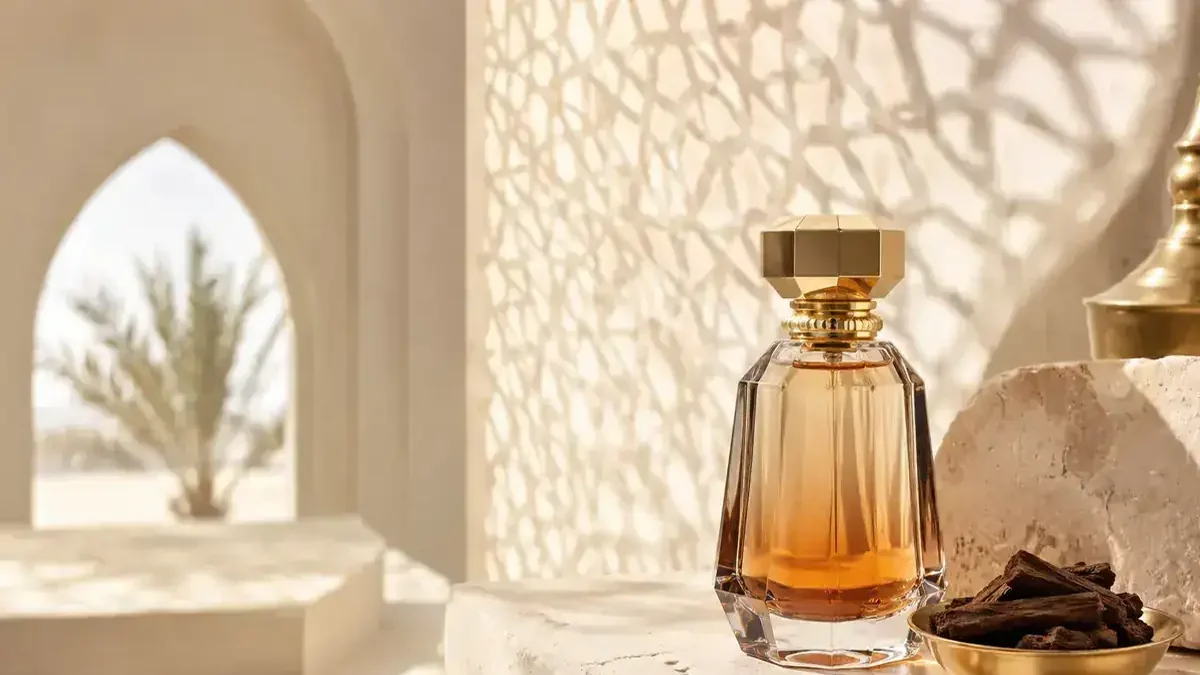 Ilustrasi editorial eksplorasi parfum