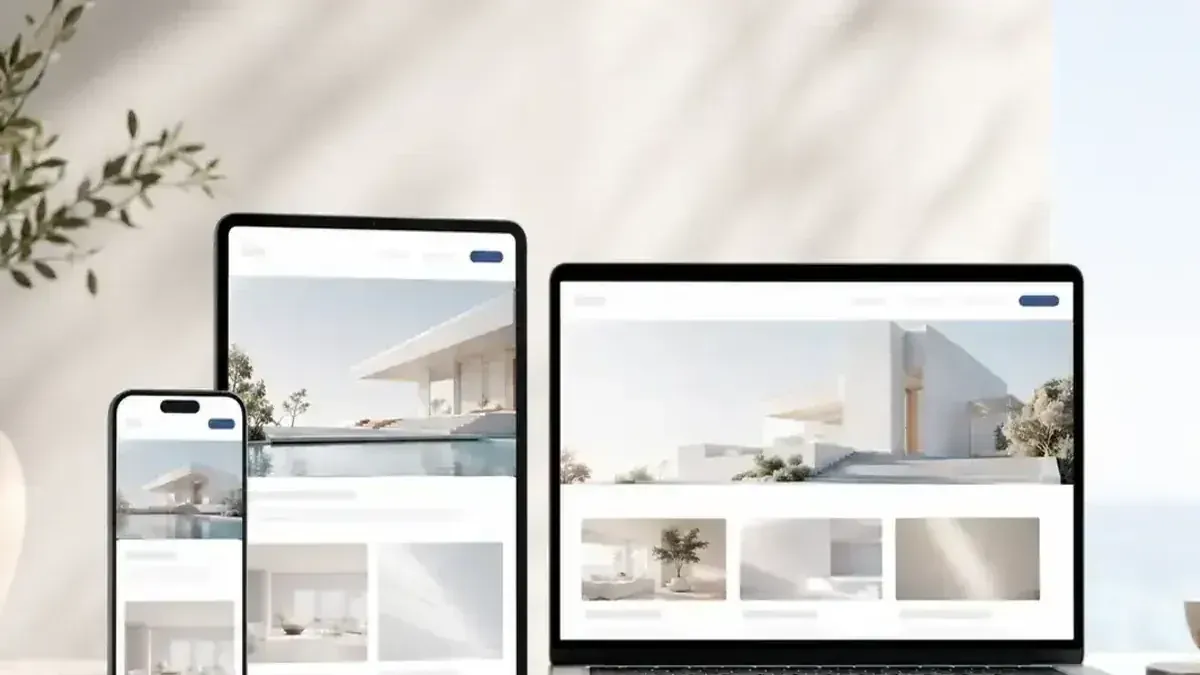 Contoh antarmuka website pada laptop dan ponsel