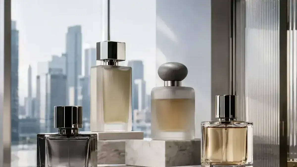 Ilustrasi editorial eksplorasi parfum