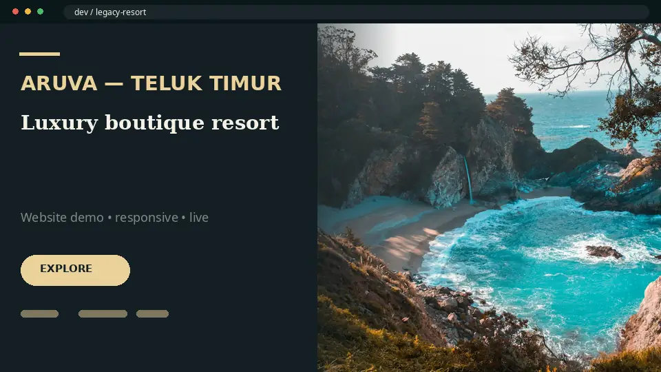 Preview demo website ARUVA — TELUK TIMUR