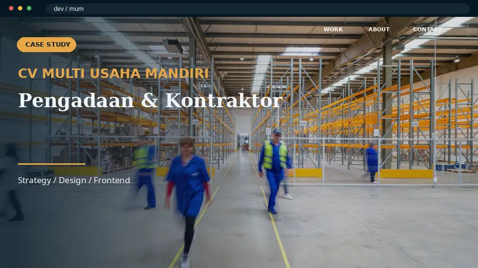 Preview demo website CV MULTI USAHA MANDIRI