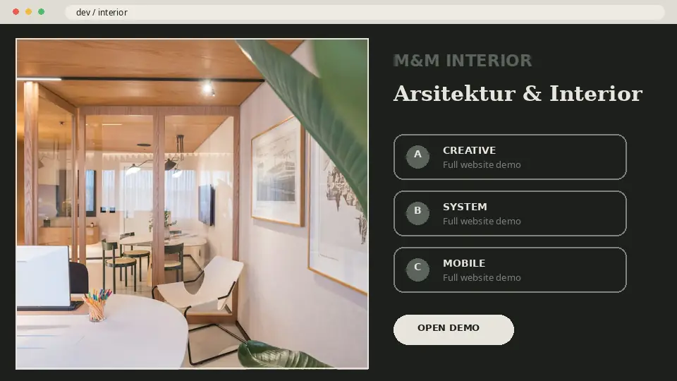 Preview demo website M&M INTERIOR