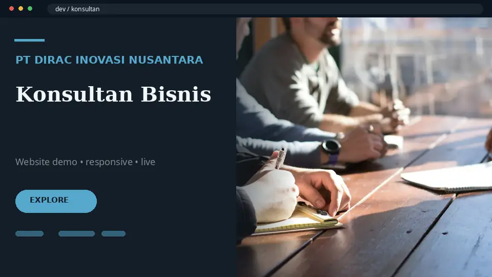 Preview demo website PT DIRAC INOVASI NUSANTARA