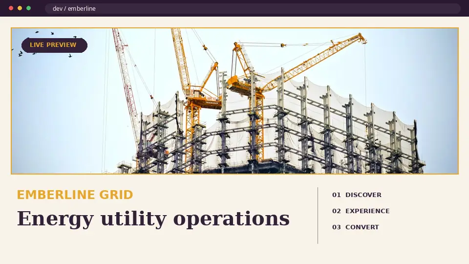 Preview demo website EMBERLINE GRID