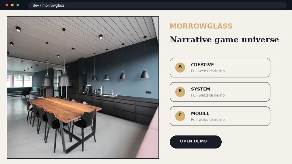 Preview demo website MORROWGLASS