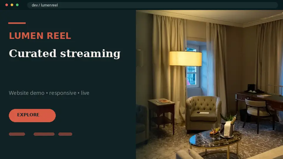 Preview demo website LUMEN REEL
