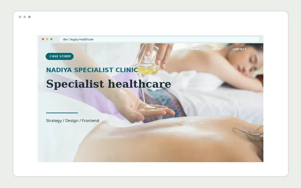 Preview demo website NADIYA SPECIALIST CLINIC