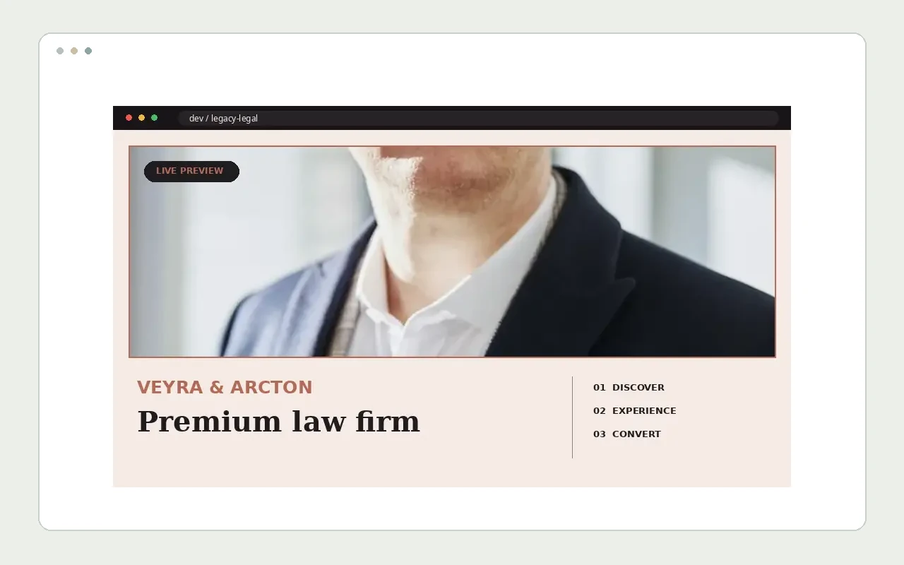 Preview demo website VEYRA & ARCTON