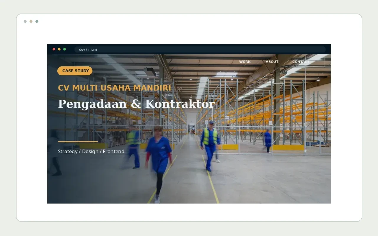 Preview demo website CV MULTI USAHA MANDIRI
