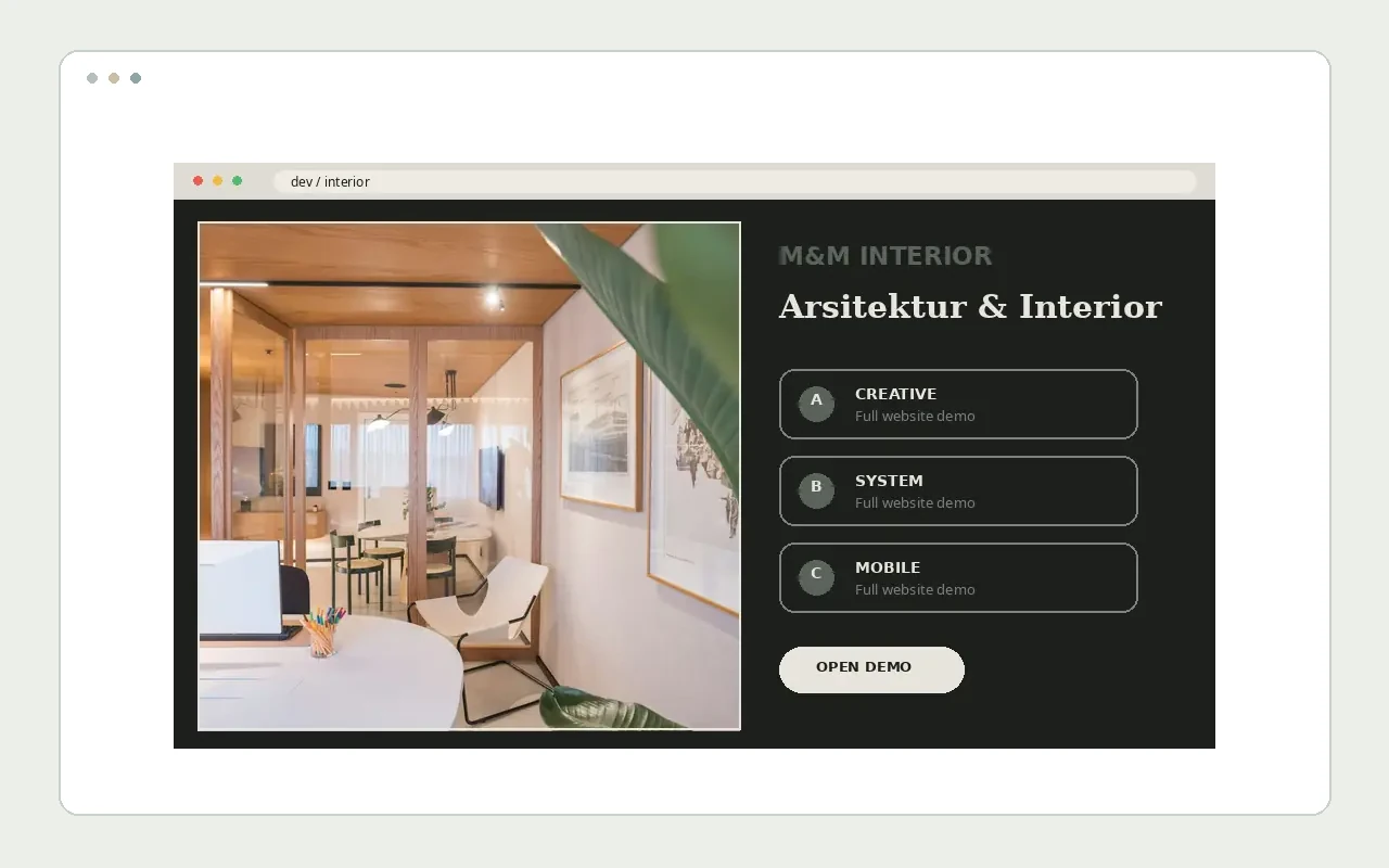 Preview demo website M&M INTERIOR