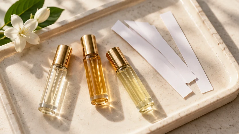 Ilustrasi editorial eksplorasi parfum